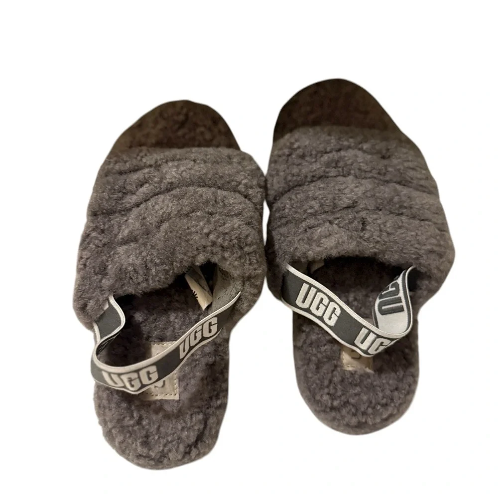 UGG Slippers Fluff Yeah Slides Fuzzy with Strap... Cozy Furry Slipper